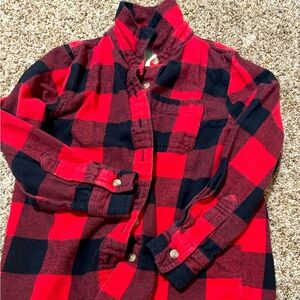 Kids Red and Black Plaid Shirt